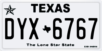 TX license plate DYX6767