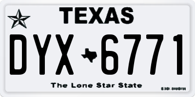 TX license plate DYX6771