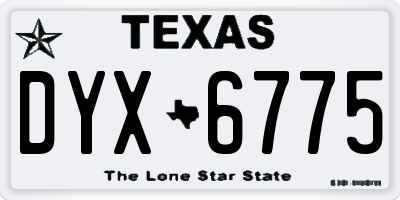 TX license plate DYX6775