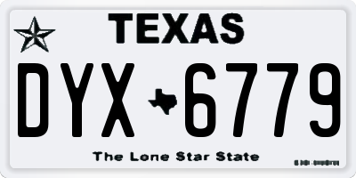 TX license plate DYX6779