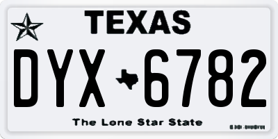 TX license plate DYX6782