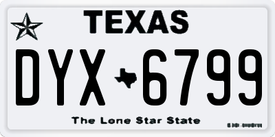 TX license plate DYX6799