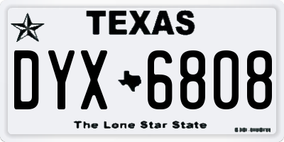 TX license plate DYX6808