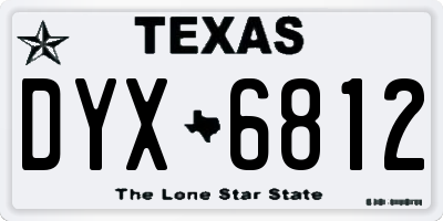 TX license plate DYX6812