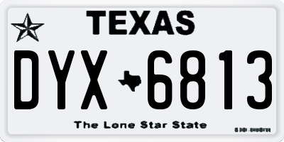 TX license plate DYX6813