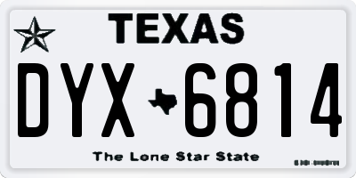 TX license plate DYX6814