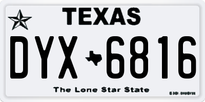 TX license plate DYX6816