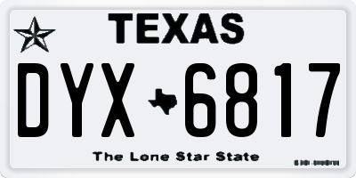 TX license plate DYX6817