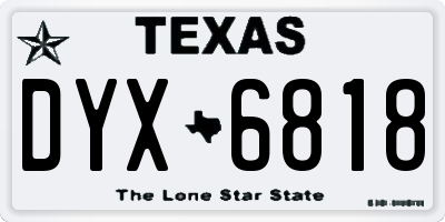 TX license plate DYX6818