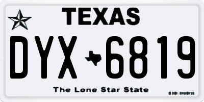 TX license plate DYX6819