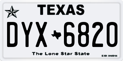 TX license plate DYX6820