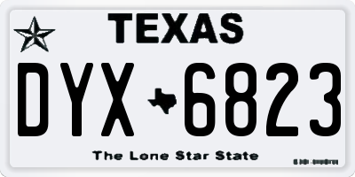 TX license plate DYX6823