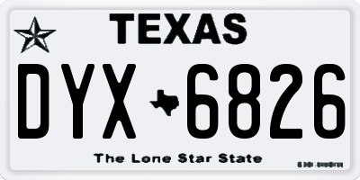 TX license plate DYX6826