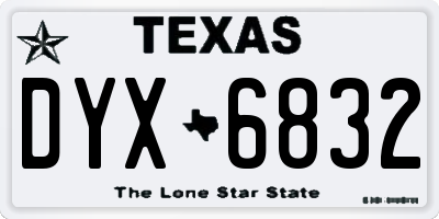 TX license plate DYX6832