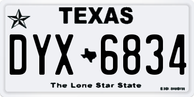 TX license plate DYX6834
