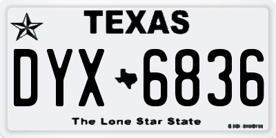 TX license plate DYX6836