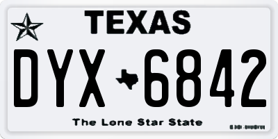 TX license plate DYX6842