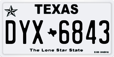 TX license plate DYX6843