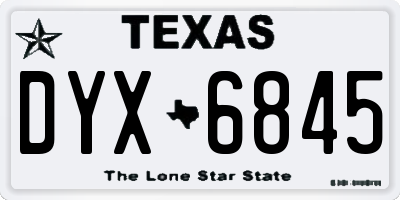 TX license plate DYX6845