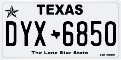 TX license plate DYX6850