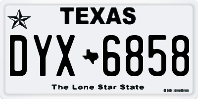 TX license plate DYX6858