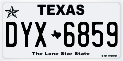 TX license plate DYX6859
