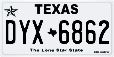 TX license plate DYX6862