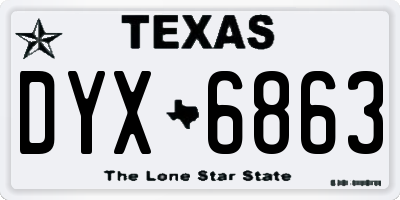 TX license plate DYX6863