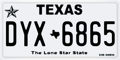 TX license plate DYX6865