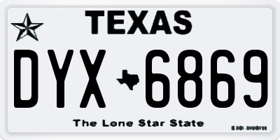 TX license plate DYX6869