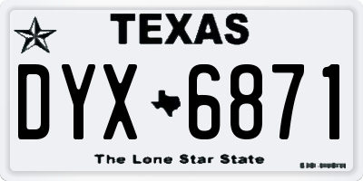 TX license plate DYX6871