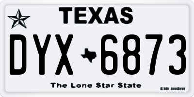TX license plate DYX6873