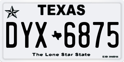 TX license plate DYX6875