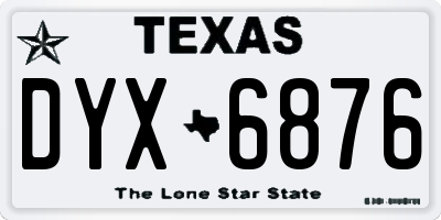TX license plate DYX6876