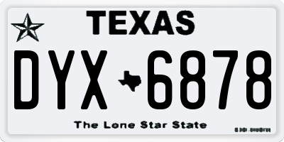 TX license plate DYX6878