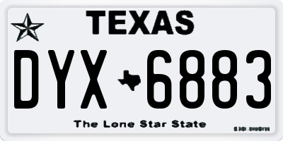 TX license plate DYX6883