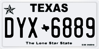 TX license plate DYX6889