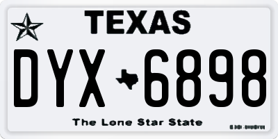 TX license plate DYX6898