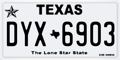 TX license plate DYX6903