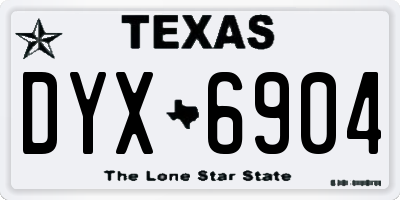 TX license plate DYX6904