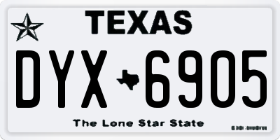 TX license plate DYX6905