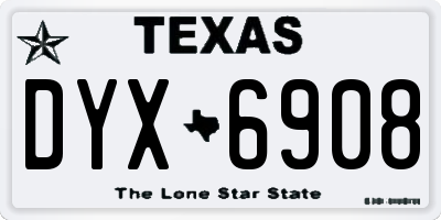 TX license plate DYX6908