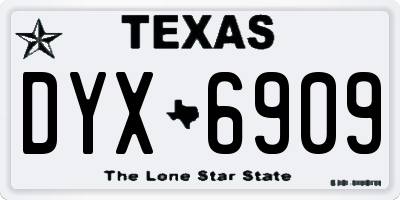 TX license plate DYX6909
