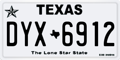TX license plate DYX6912