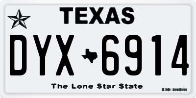 TX license plate DYX6914