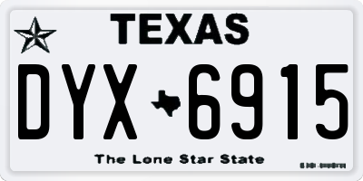 TX license plate DYX6915