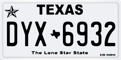 TX license plate DYX6932