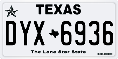 TX license plate DYX6936