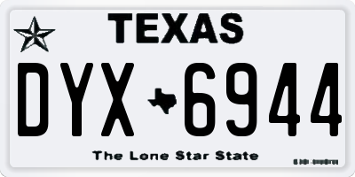 TX license plate DYX6944