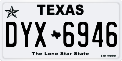 TX license plate DYX6946